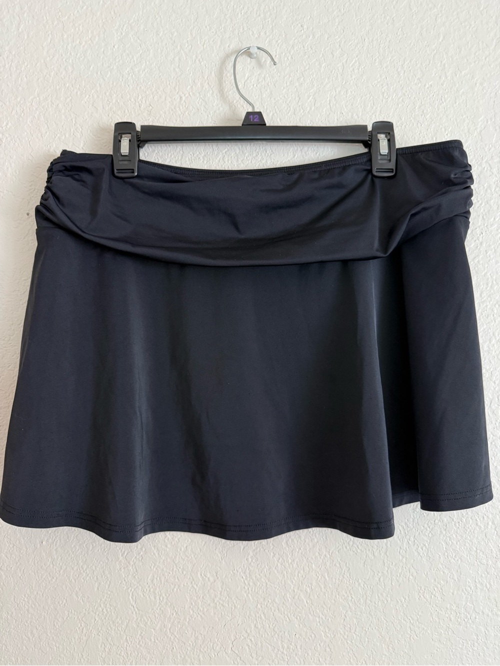A Shore Fit Women's Black Swim Skirt - Foldover Waist 16